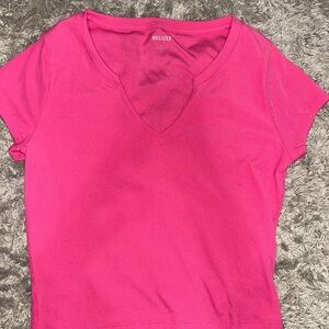 Hollister Women's Vivid Pink Short Sleeve Tee